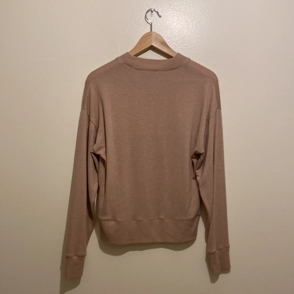 J.Crew lyocell mock neck tan pullover sweater. Size S . Style AB715